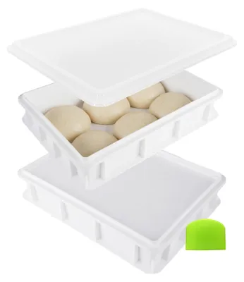 Image de Boîte de fermentation pour pâte à pizza - Contient 12 boules, empilable