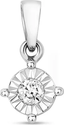 Produktbild von 9 Karat (375) Weißgold Damen - Diamant Anhänger Brillant-Schliff 0.13 Karat H - PK2 - 15mm*8mm; TRS28739KW