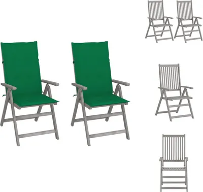 Produktbild von vidaXL Verstellbare Gartenstühle 2 Stk. mit Auflagen Massivholz Akazie - Gartenstühle