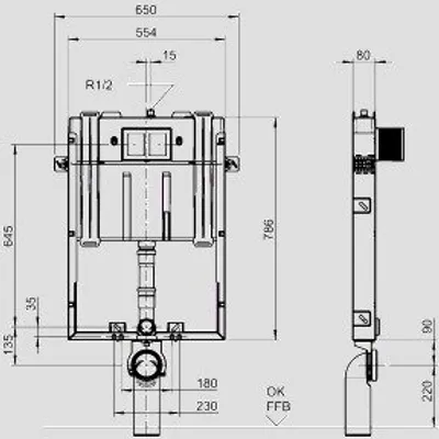 Produktbild von SANIT 95.804.00..0000 WC-Montageelement INEO IN 80