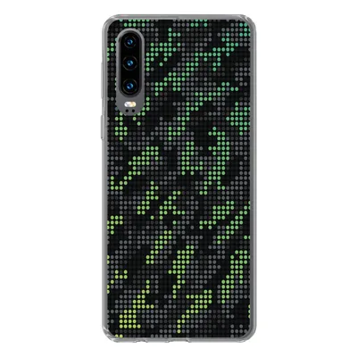 Produktbild von MuchoWow® Handyhülle Schutzhülle Hülle für Huawei P30 Camouflage-Muster aus grünen und grauen Punkten Silikon Softcase Handy Hülle - Kartenbesitzer