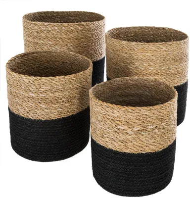 Produktbild von Set aus 4 körben jute schwarz - Atmosphera créateur d'intérieur