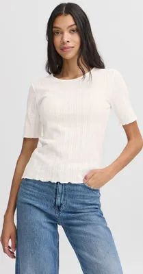 Produktbild von b.young BYUNICA Damen T-Shirt Kurzarm Shirt 100% Baumwolle slim fit
