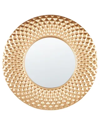 Zdjęcie produktu dla BELIANI Lustro wiszące metalowe złote 80 cm ścienne okrągłe ozdobne salon sypialnia glam nowoczesne