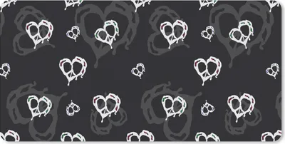 Produktbild von MuchoWow® Mauspad Mousepad Muster - Herz - Totenkopf 60x30 cm - Mousepads - Maus Mat - Pad - Mausunterlage - Nachhaltig