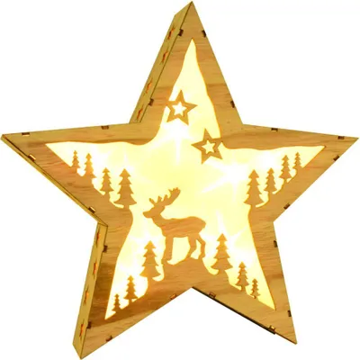 Produktbild von Hilight 920092 Innen-Weihnachtsstern 'RENTIER' mit LED-Leuchtmittel, für Wohnzimmer, Flur, Schlafzimmer