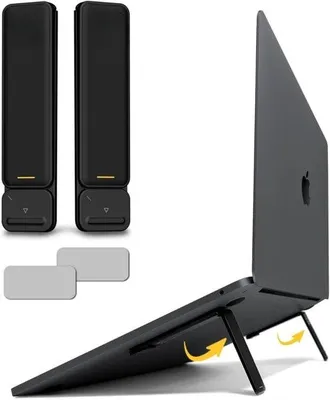 Produktbild von Famanu Laptopständer mit Kühlfunktion - Tragbare Laptoperhöhung für Büro - geeignet für Laptops und Tablets von 8–20 Zoll - schwarz