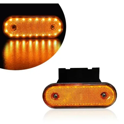 Image de Feu de position LED jaune avec support, feu de signalisation, 20 LED – 24 V
