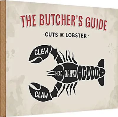 Produktbild von Holzschild Lobster 30x20cm cuts of Lobster