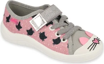 Produktbild von Mädchen Sneakers Befado Tim 251X184 rosa mit einer Katze, Klettverschluss