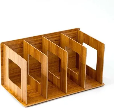 Produktbild von Holz CD- und DVD-Regal Stand für Medienorganisation - Naturholz, 30,6 x 15,6 x 17 cm