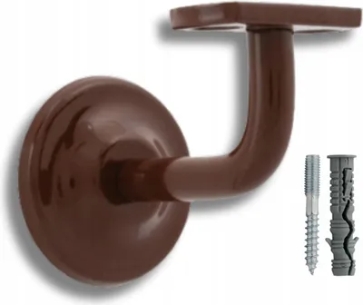 Obrázek produktu pro Držák zábradlí - Montážní sada - Wenge - Práškově lakovaný kov - pro schodišťové zábradlí - pro kulaté zábradlí
