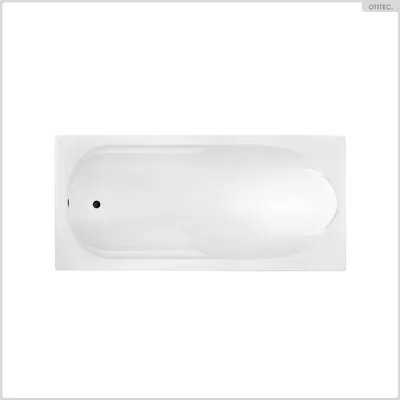 Produktbild von Rechteckige Badewanne - 160 x 70 cm - mit weißer Frontschürze - Füße - Chromablauf - BONA