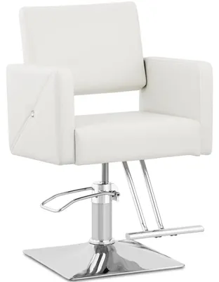 Produktbild von CARLISLE Friseurstuhl mit Fußstütze – silber und weiß