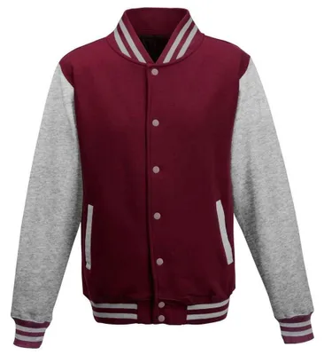Produktbild von Awdis - Varsity-Jacke (US-College-Stil) für Herren/Damen Uni LT2112 (S) (Burgunderrot/Grau meliert)