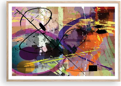 Produktbild von Gerahmtes Poster - Rahmen in heller Eiche - Abstraktion modern - 100x70 cm - Wand Bild - Wanddeko - Wandbilder - Wandposter - Bilderrahmen - Bilder - Kunstdruck - Wandbild - P2NAA100x70-3895