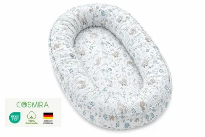 Produktbild von Cosmira Babynest für Neugeborene mit 100 % Baumwollbezug, KI-generiertes Bild