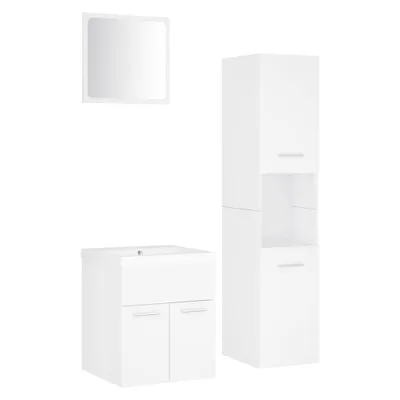 Produktbild von Badmöbel-Set Weiß Holzwerkstoff