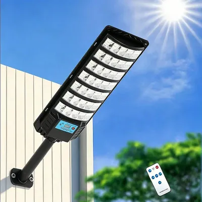 Obrázok produktu pre Solárne pouličné svietidlo – LED reflektor – senzor pohybu – solárne napájanie – vodotesné (IP65) – balenie 2 kusov – vonkajšie osvetlenie