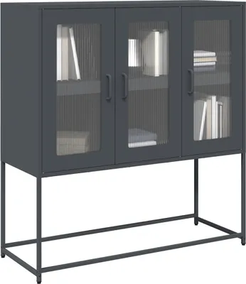 Produktbild von vidaXL Sideboard Anthrazit 100,5x39x107 cm Kaltgewalzter Stahl
