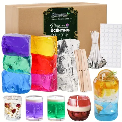 Immagine prodotto di Set di candele Jellygel con 7 colori e 9 pezzi