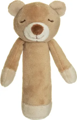 Image de Hochet ourson tout doux pour bébé, 15 cm, lavable