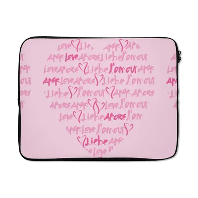 Produktbild von MuchoWow® Laptop Hülle 17 Zoll Laptoptasche Valentinstag - Liebe - Zipper - Schutzabdeckung