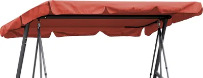 A close-up shot of the top of a swing set canopy.