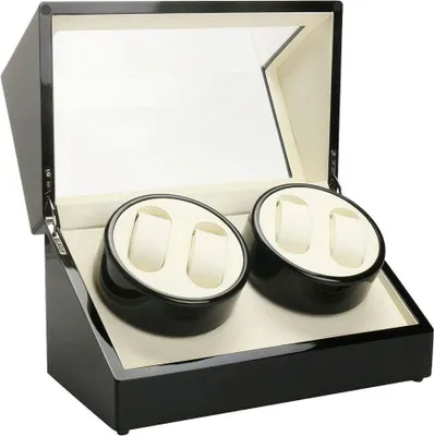 Produktbild von 4+0 Uhr Box Automatik Uhrenbeweger Uhrendrehe Holz Watch Winder Box Uhrenbox Uhrenkasten Armbanduhr Box Uhr Aufbewahrungsbox für Weihnachten Geburtstag Party Geschenk