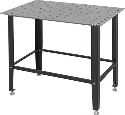 Produktbild von Schweißtisch mit Lochplatte Stahl 91,5 x 61 x 80 cm Tragkraft 200 kg Arbeitstisch in Mattschwarz