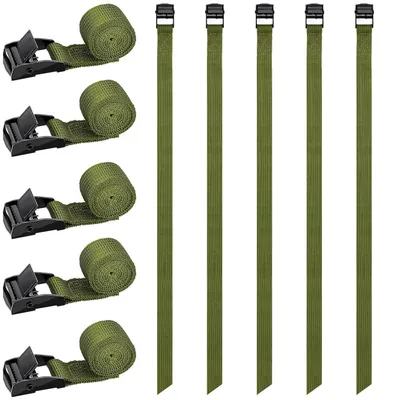 Produktbild von 10 kurze 50 cm Ratschengurte, Spanngurte, Ratschengurte für Fahrradträger, kleine grüne Ratschen-/Spanngurte mit Schnalle für Fahrräder, Sackkarren, Motorräder, Gepäck