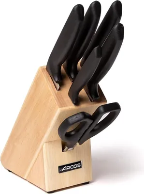 Produktbild von Messenblock mit 5 Küchenmessern und Schere - Komplettes Messerset