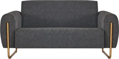 Produktbild von Stoffsofa Grau Einfarbig Arbeitszimmer 2-Sitzer Edelstahl Modern Design
