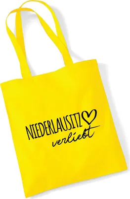 Produktbild von Huuraa Jutebeutel Niederlausitz verliebt 10 Liter Yellow Baumwolle Tasche Geschenkidee