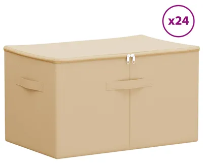 Obrázok produktu pre Úložná krabica 24 pcs Krémová 55 x 35 x 32 cm Netkaná látka