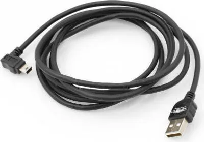 Produktbild von SYSTEM-S USB 2.0 Kabel 200 cm Mini B Stecker zu A Stecker Winkel in Schwarz