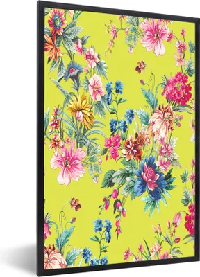 Produktbild von MuchoWow® MuchoWow® Gerahmtes Poster Blumen - Farben - Pastell 40x60 cm - Poster mit zchwarzem Bilderrahmen - Papierdruck - Wandbilder