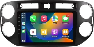 Obrázek produktu pro Autorádio s Bluetooth a CarPlay pro VW Tiguan 1 NF (2006–2016) – Kompatibilní s Apple a Android – Stereo systém s navigačním systémem – 2 GB RAM, 64 GB paměti