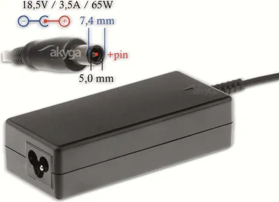 Produktbild von Akyga AK-ND-03 Zasilacz do laptopa HP Compaq 18.5V 3.5A 65W 7.4 x 5.0 mm + pin