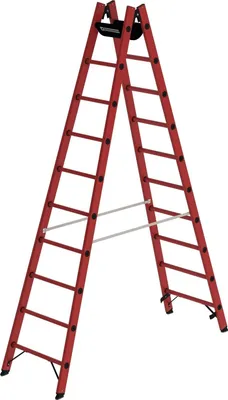 Produktbild von Günzburger Steigtechnik Sprossen-Stehleiter GFK 2 x 10 Sprossen - 036410