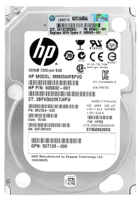 Produktbild von Festplatte HP MM0500FBFVQ 500GB 7200Rpm Sas II 2.5'' 605832-001