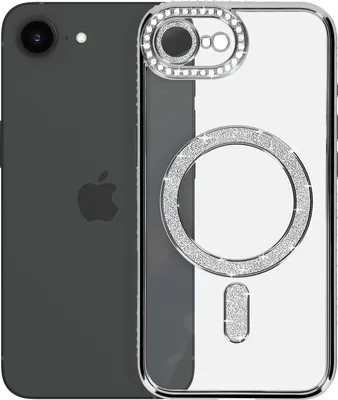 Immagine prodotto di Avizar, custodia per iPhone 16e Serie Diamant MagSafe con bordo in strass, colore argento