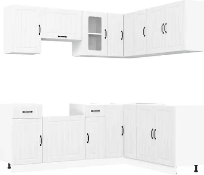 Produktbild von 11-tlg. Küchenschrank-Set Kalmar Weiß Holzwerkstoff
