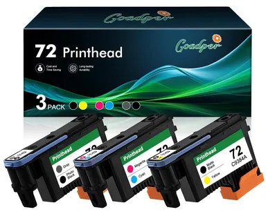 72 Ersatzdruckkopf für HP Designjet (3 Stück, kompatibel)