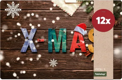Produktbild von Tischsets Weihnachten XMAS Holz Tischunterlage Tischdeko