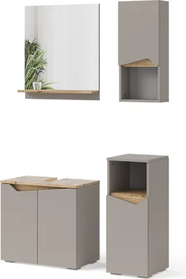 Obrázok produktu pre Kombinácia kúpeľňového nábytku Vicco Marelle Greige 4 diely, Model 47699