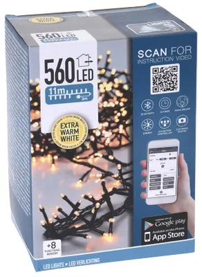 Image de Guirlande lumineuse cluster Bluetooth avec App Control - 560LED, extra blanc chaud
