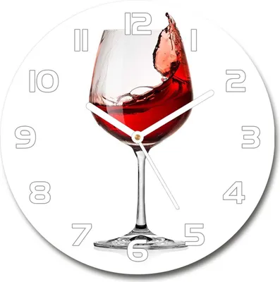Produktbild von Wanduhr aus Glas 30fi Glasbild Glasuhr Gehärtetes Glas - weisse-zeiger - Red wine