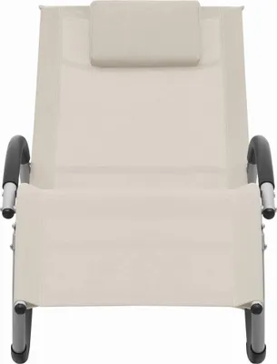 Produktbild von vidaXL Sonnenliege mit Kissen Creme Textilene