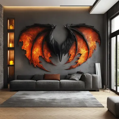 feuriger Drachenflügel – Decords Wandtattoo, Produktansicht 1